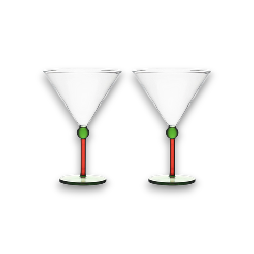 Набор из двух креманок Orb 260 мл | зеленый/красный