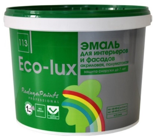 ЭМАЛЬ ECO-LUX Д/ФАСАДОВ И ИНТЕРЬЕРОВ РАДУГА-113 ГЛ С 2,7Л