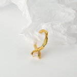 Серьга каффа с большим камнем gold