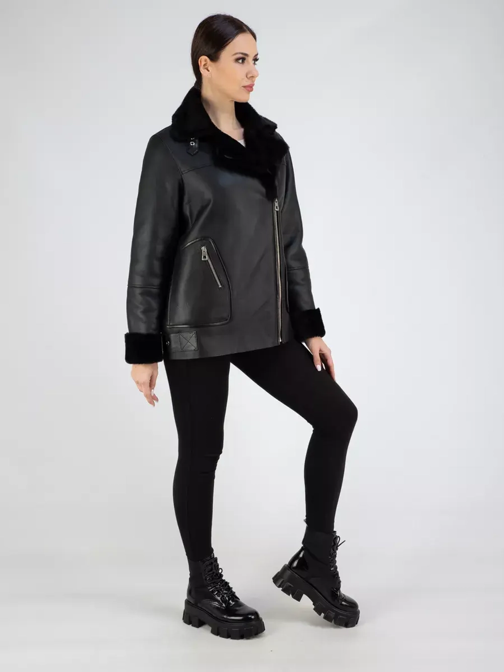 Дубленка авиатор натуральная зимняя