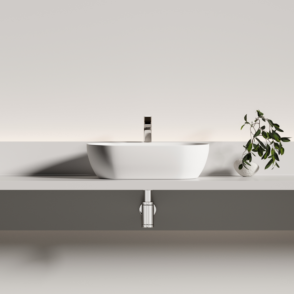 Раковина CERAMICANOVA Twist накладная овальной формы 500x300x140 белый матовый CN12001MW