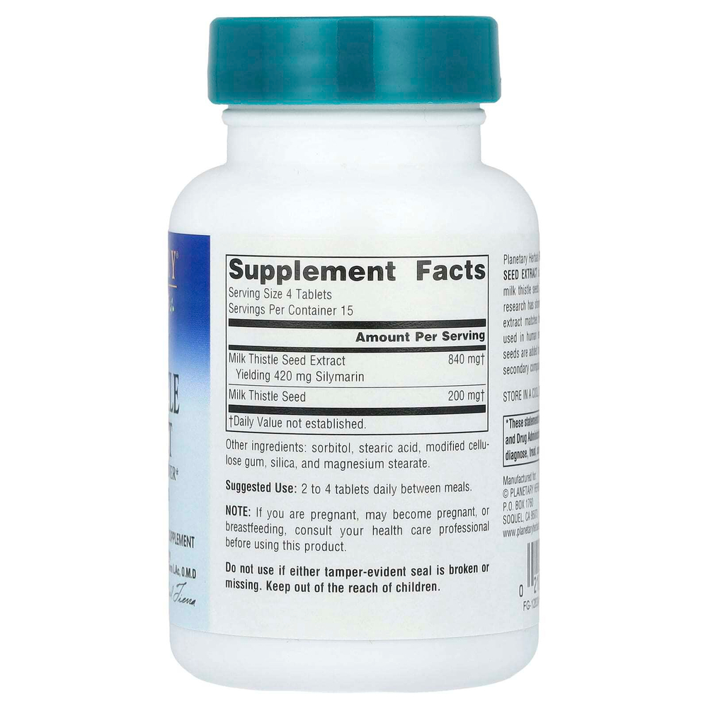 Planetary Herbals, Full Spectrum ™, экстракт семян расторопши, 60 таблеток