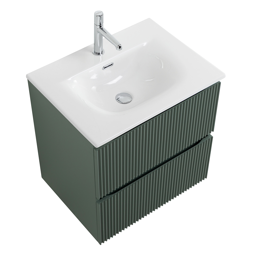 Тумба с раковиной подвесная BelBagno UNO-600-2C-SO-VO Еловый матовый, раковина белая BB-8099-60