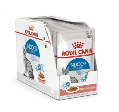 Влажный корм для кошек Royal canin Indoor Sterilised кусочки в соусе, Пауч 85 г