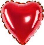 Шар с клапаном (5''/13 см) Микро-сердце, Красный, Металлик, 1 шт.