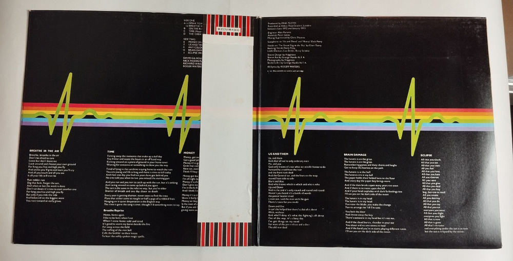 Винтажная виниловая пластинка LP Pink Floyd The Dark Side Of The Moon (Japan 1974) (Obi) (2 Posters)