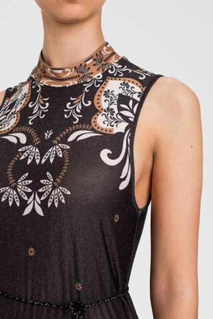 TWINSET Платье с поясом и разрезами по бокам