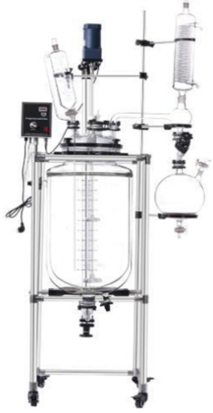 Реактор стеклянный лабораторный S212-50L с рубашкой, 50 л с барботажем