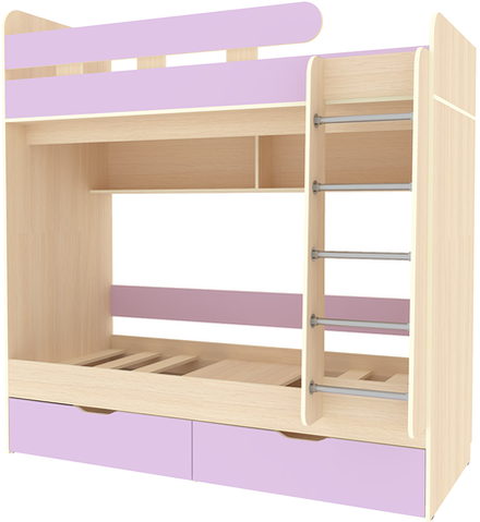 Двухъярусная кровать КарИВи Юниор 5 80x160  Дуб Молочный Ирис
