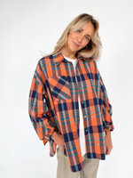 Рубашка в клетку оранжевая 2