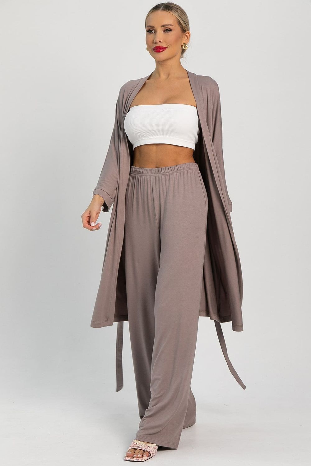 Брюки-палаццо для дома Шелк вискозы (латте) Б14499-52М LT Collection