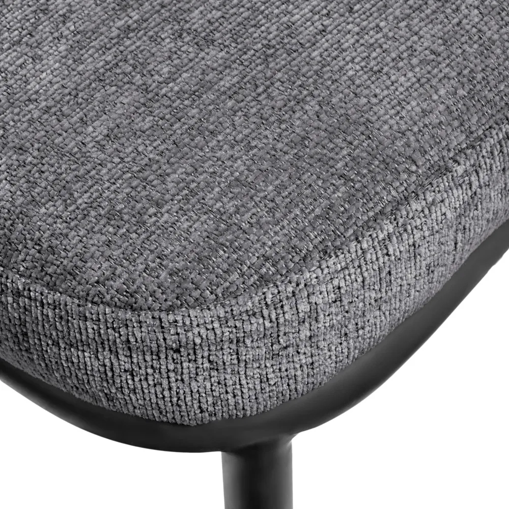 Стул полубарный Bradex Home Lucas 2 серый шенилл с чёрными ножками