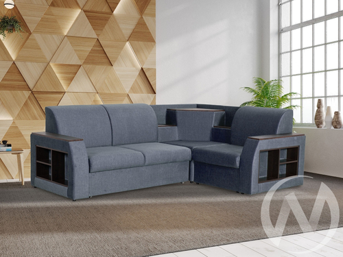 Диван угловой Сенатор (ДУ) 2022 SQUARE 23 (велюр светло-серый)