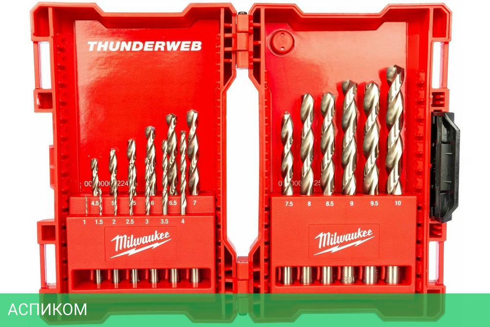 Сверло по металлу Milwaukee Thunderweb HSS-G 1-10мм 19шт (4932352374)