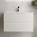 Тумба подвесная Sancos Snob R, Bianco 790х445х500, под столешницу без отверстия под смеситель, цвет Black Sky