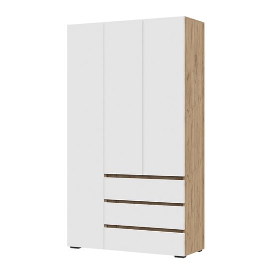 ХЕЛЕН ШК 06 Шкаф трехстворчатыйФасад БЕЛЫЙ/Корпус ДУБ КРАФТ ЗОЛОТО