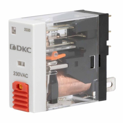 Реле миниатюрное промышленное, 1CO, ком. ток 12А, AgSnO2, напряжение 24V AC, опция: тест-кнопка+светодиод