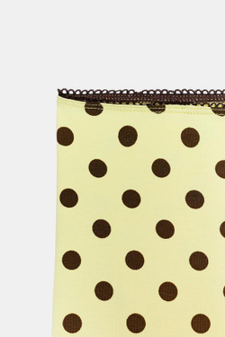 ZARA БРЮКИ КАПРИ В ГОРОШЕК, ЖЕЛТЫЙ