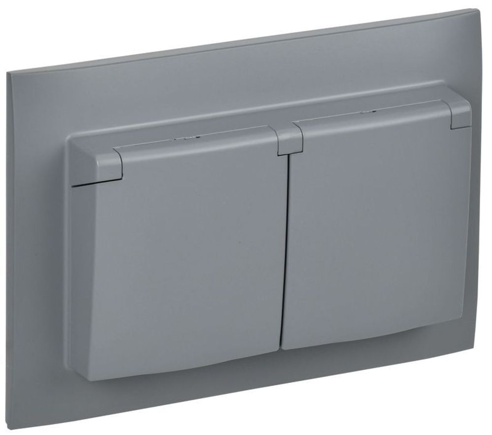 Розетка 2-м SKANDY 16А IP44 с крышкой в сборе SK-R12Gr сер. IEK SK-R26-16-44-K03-F Розетка 2-м SKANDY 16А IP44 с крышкой в сборе SK-R12Gr сер. IEK SK-R26-16-44-K03-F