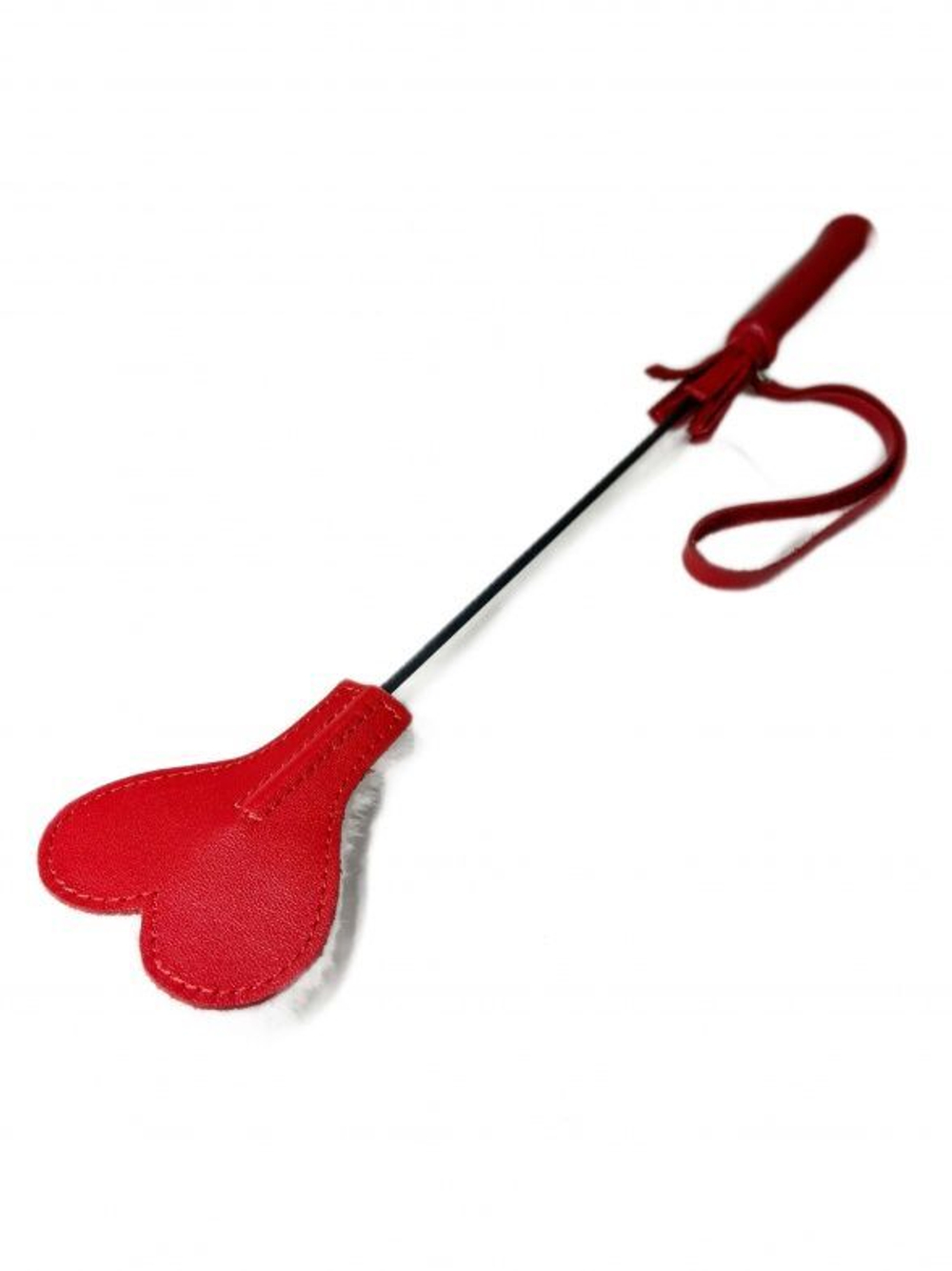 Красно-белый кожаный мини-стек - 36 см. (Цвет: красный с белым)