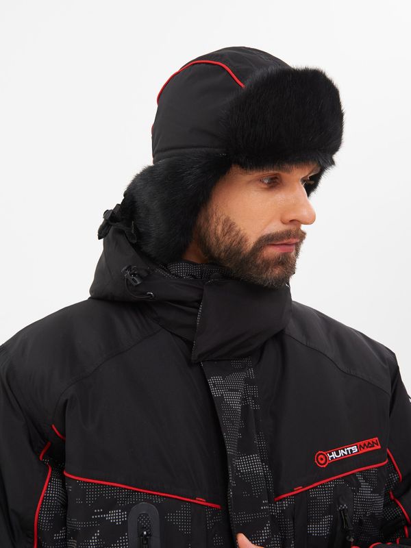 Шапка ушанка зимняя Reflect ткань Reflex Membrane цвет Чёрный иск. мех Норка