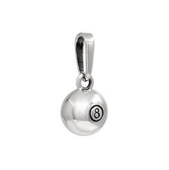 Подвеска Шар Бильярдный 8 - кулон из серебра 925 пробы