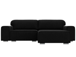 Диван угловой Лига-029 МИКРОВЕЛЬВЕТ Черный