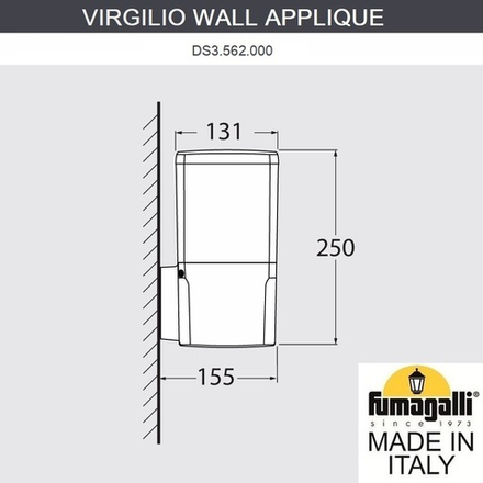 Светильник уличный настенный FUMAGALLI VIRGILIO APPLIQUE DS3.562.000.WYF1R