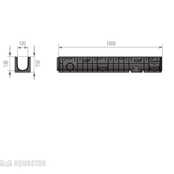 Лоток водоотводный пластиковый NORMA PLASTIK DN100 H150