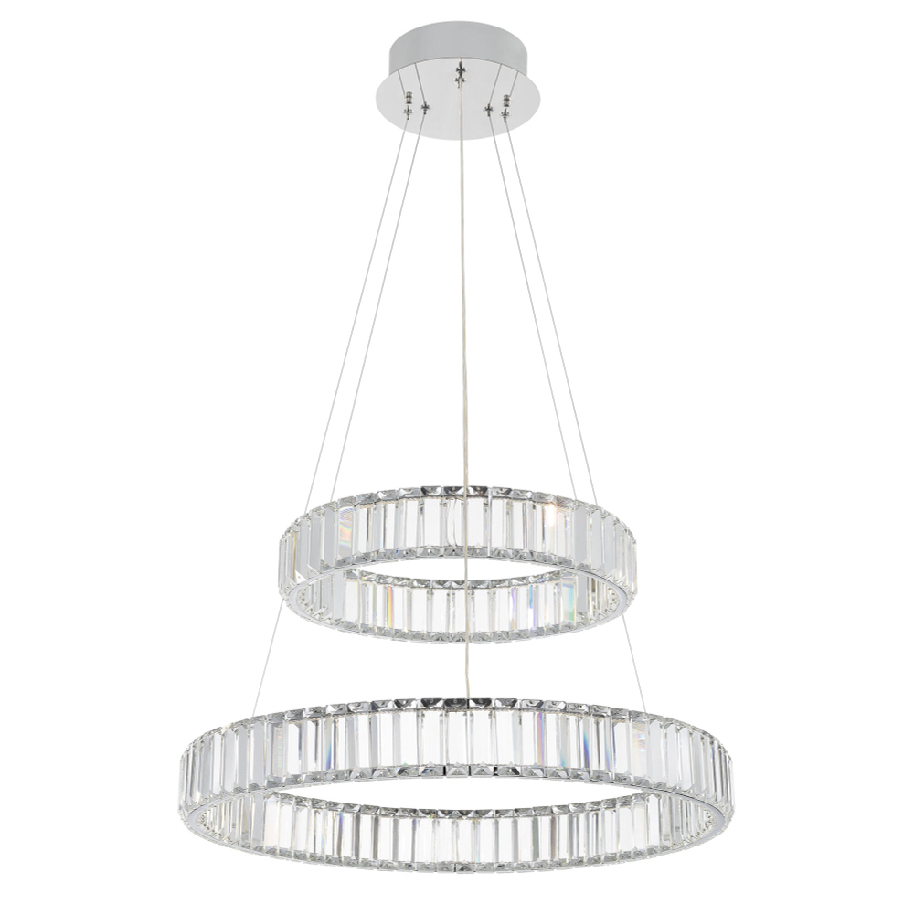 Citilux Чезаре CL338261 LED Люстра хрустальная с пультом Хром