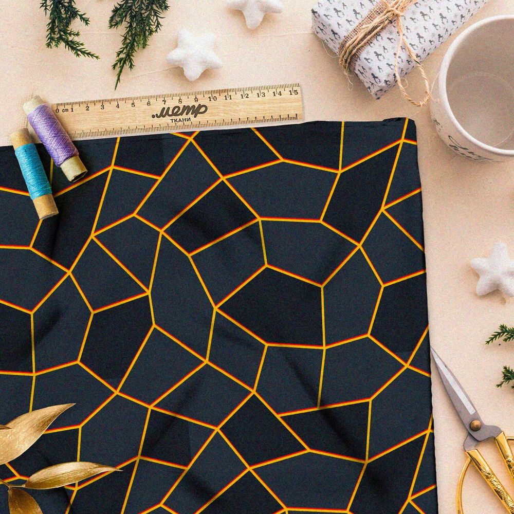 Ткань шифон тёмный витраж с проблесками света