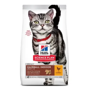 Сухой корм для взрослых кошек Hill's Science Plan Hairball Indoor, вывод шерсти из желудка, с курицей