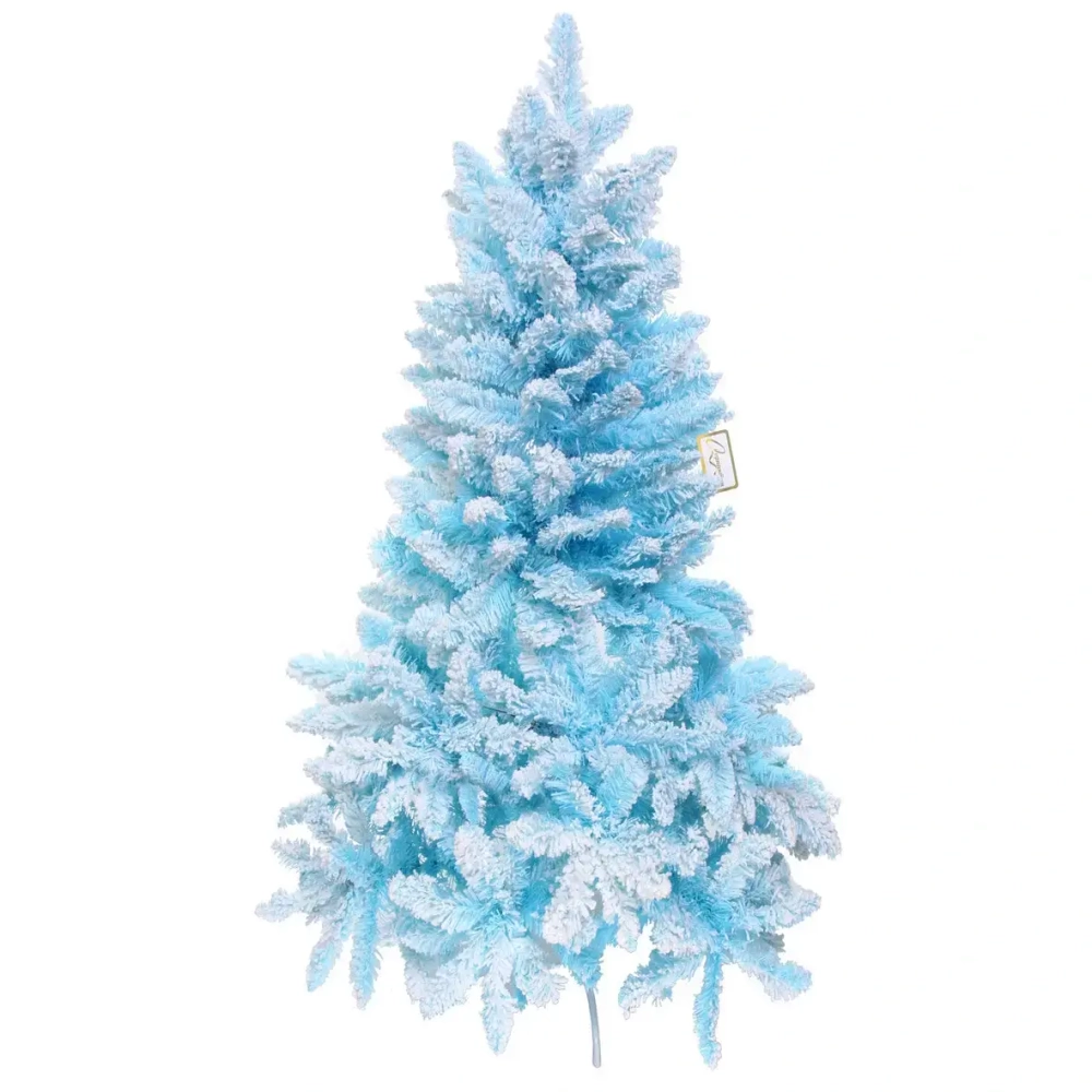 Ёлка «Звон вьюги» 120 см, ПВХ (278 веток), белый иней, Голубой