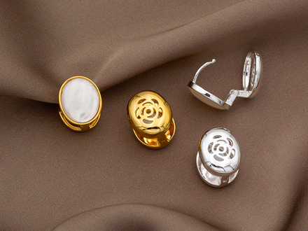 Серьги "Secret rose", с перламутром, 13мм