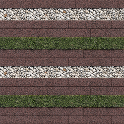 Тротуарная плитка ГАЗОННАЯ РЕШЕТКА - Гранит+ Красный с черным