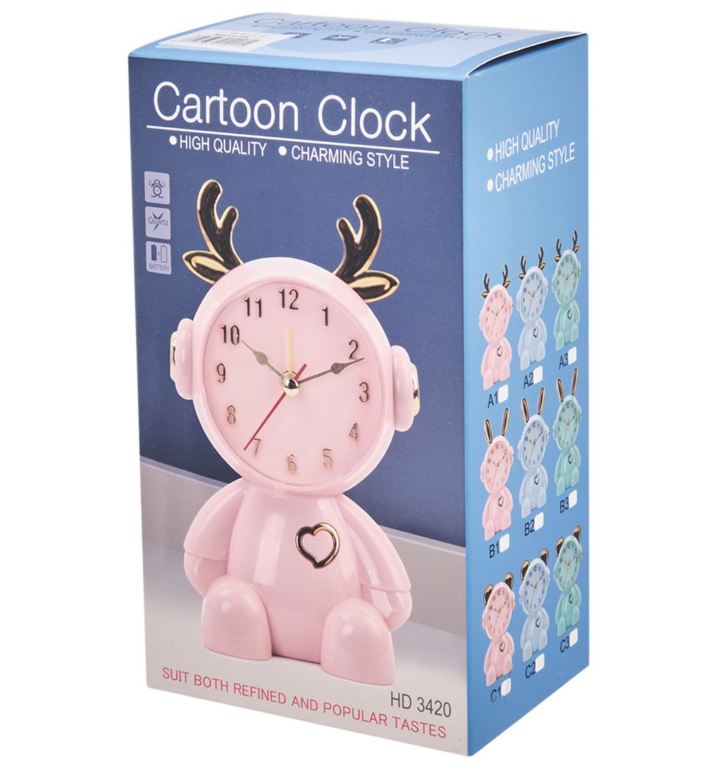 GAEM Art CL-11/3 Будильник «Олененок» розовый