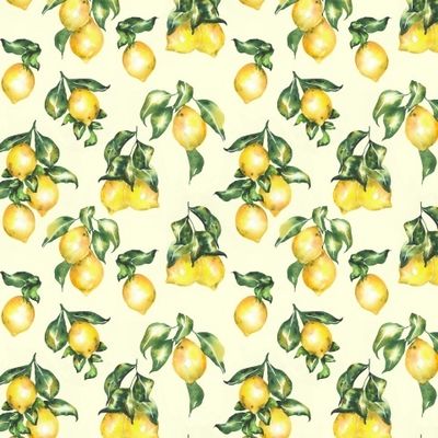 Винтажные лимоны и зелёные листья на светлом фоне