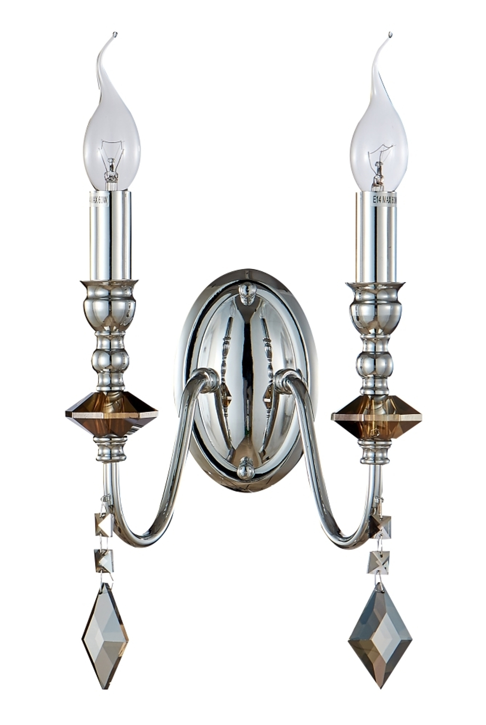 Настенный светильник Crystal Lux MERCEDES AP2 CHROME/SMOKE