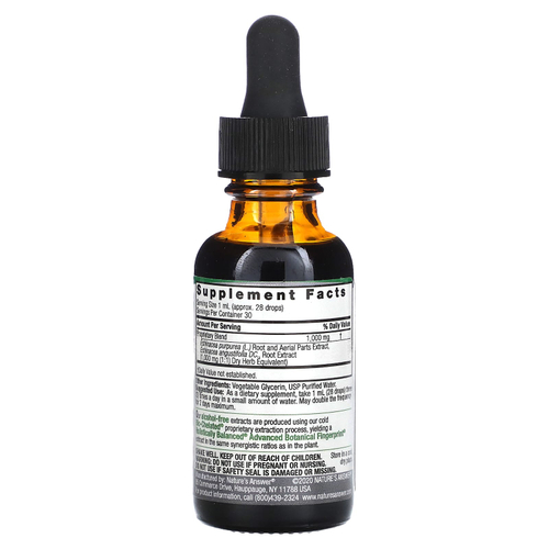 Nature's Answer, жидкий экстракт корня эхинацеи, без спирта, 1000 мг, 30 мл (1 жидк. унция)