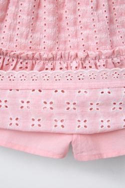 ZARA ЮБКА-ШОРТЫ С ВЫШИВКОЙ ШИФФЛИ, РОЗОВЫЙ