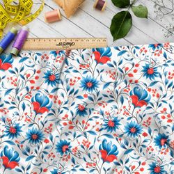 Ткань премиум дюспо фантазийные васильки