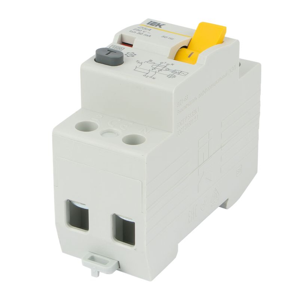 УЗО двухполюсное 25А 30мА тип АС IEK