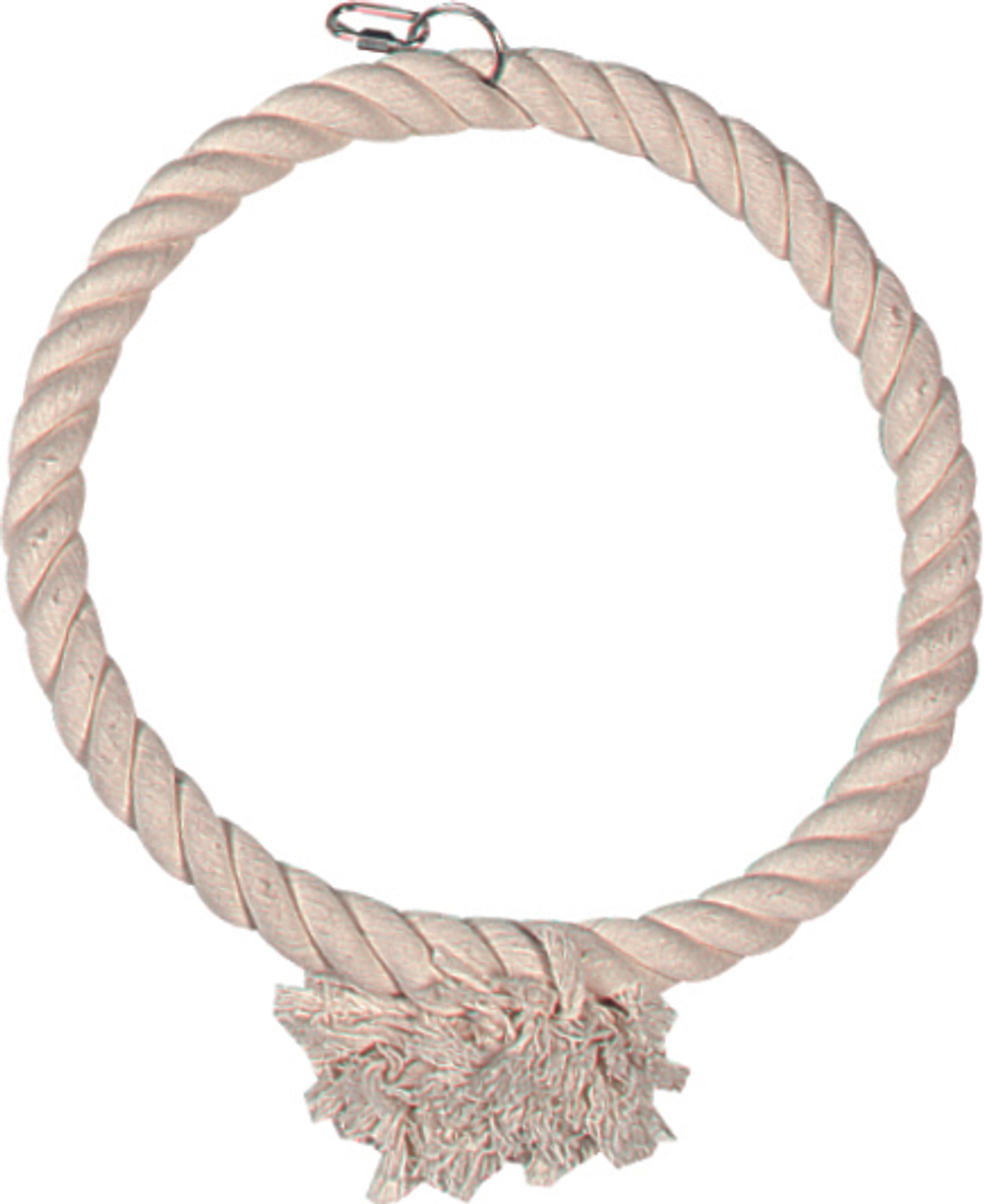 Игрушка Flamingo RING, для птиц, веревочное кольцо, диаметр 35см, бежевая