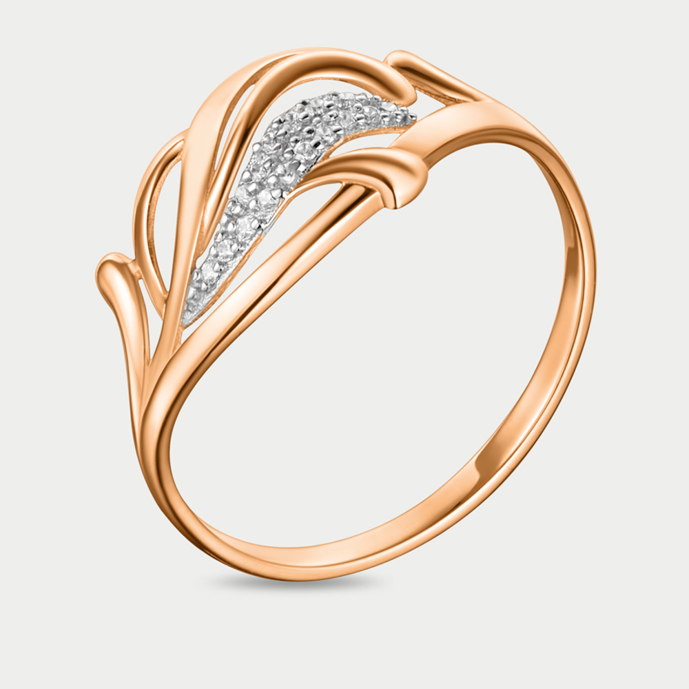 Кольцо из розового золота 585 пробы с фианитами для женщин (арт. 70080300)