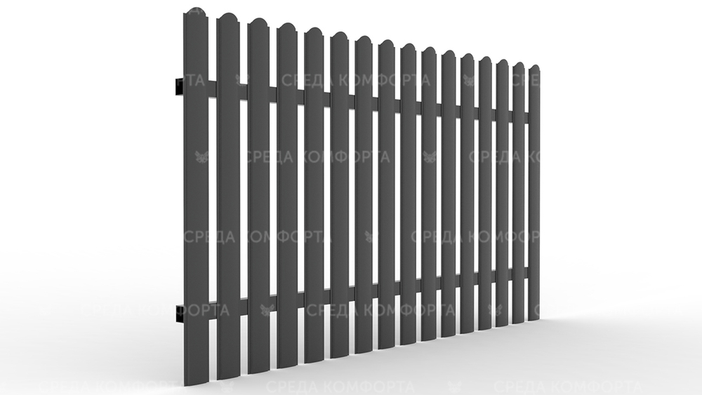 Забор из евроштакетника ZBR0047