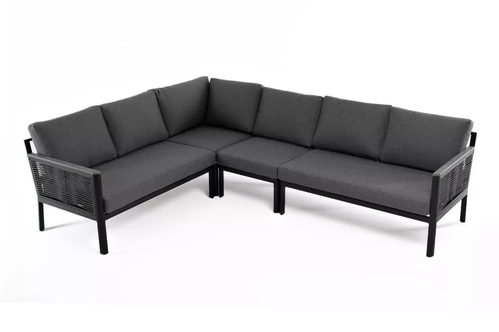 "Париж" угловой модульный диван, каркас из алюминия, цвет серый