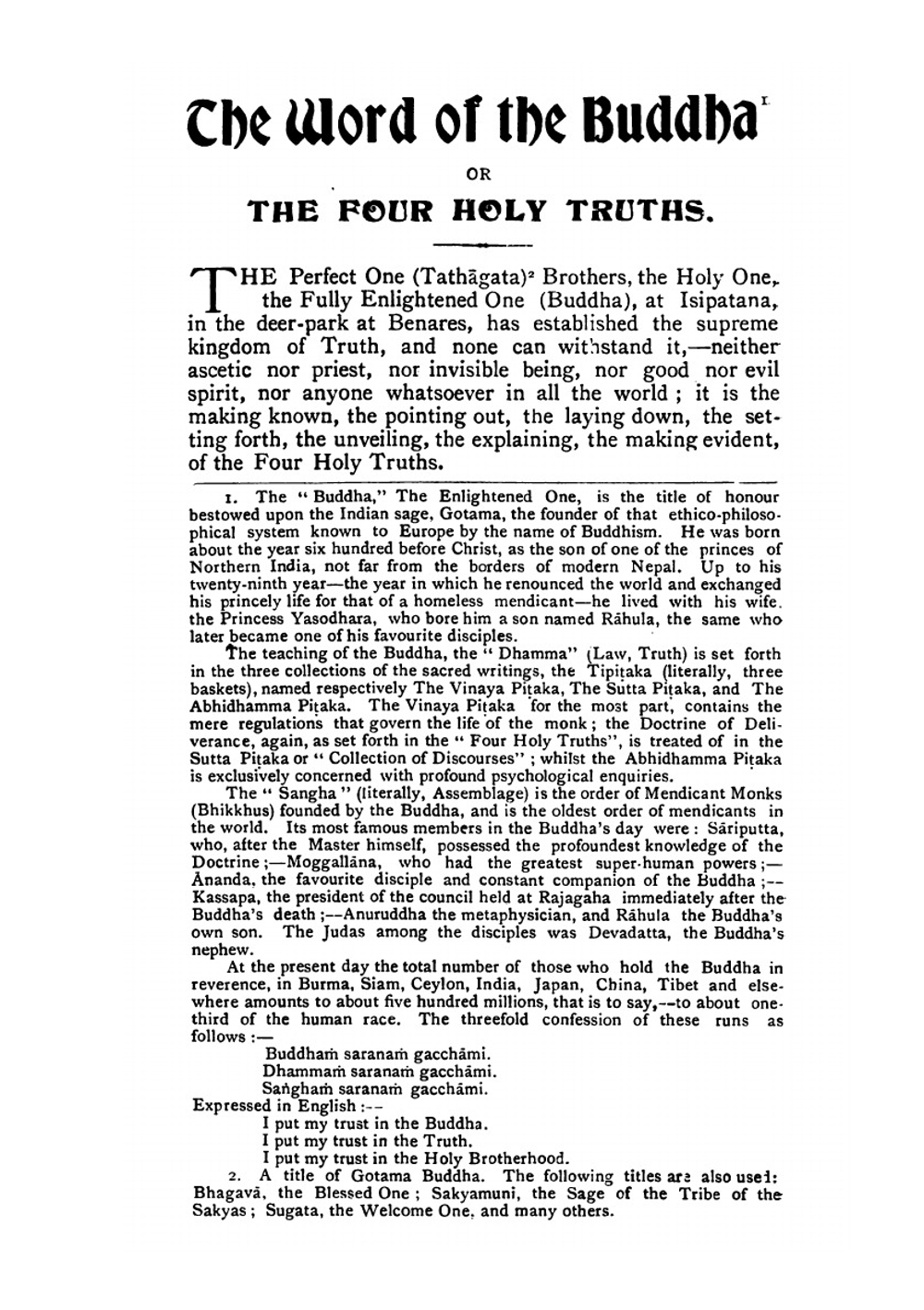 The word of the Buddha | Bhikkhu Nyanatiloka; Sasanavamsa