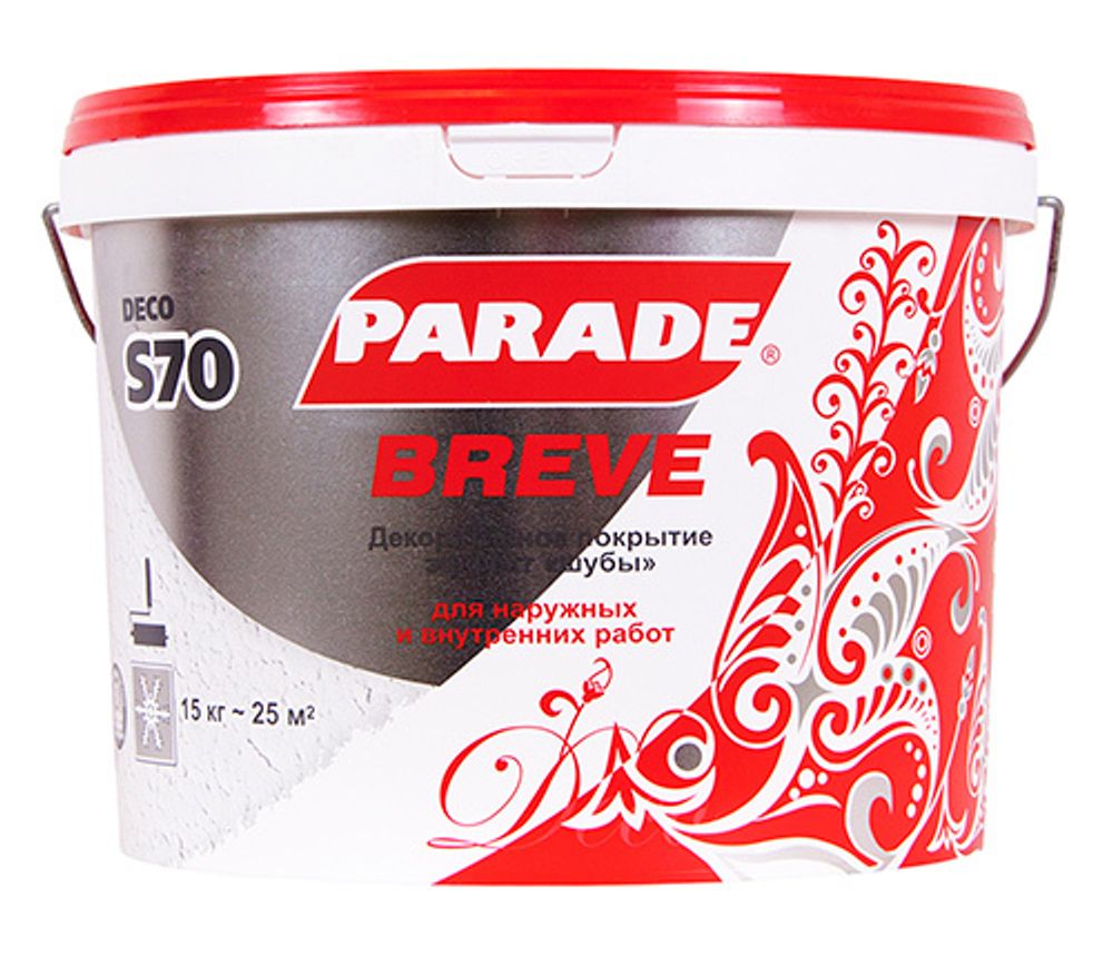 Декор.штукатурка с эф.&#39;&#39;под шубу&#39;&#39; PARADE S 70  белый 15кг
