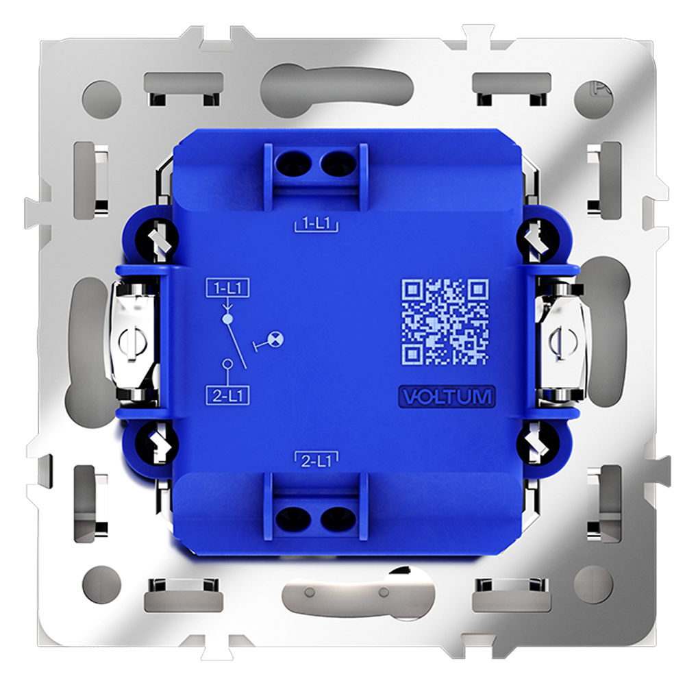 Выключатель встраиваемый VOLTUM S70 одноклавишный с подсветкой 10А, (белый матовый)