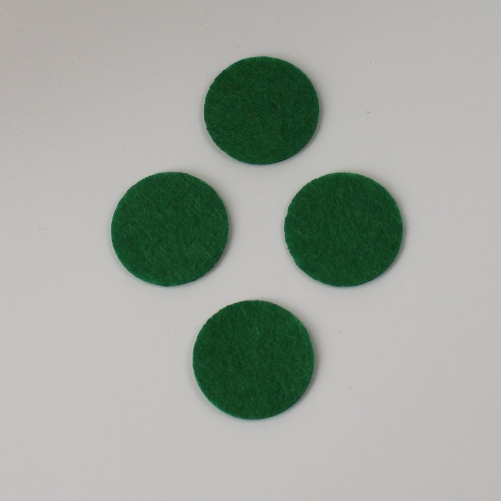 Фетровые пяточки 30мм, с прорезями, цвет № 48 зеленый (1уп = 243шт)
